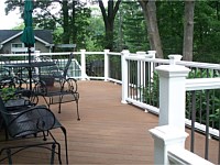 <b>White Composite Railing with Bronze Aluminum Balusters</b>